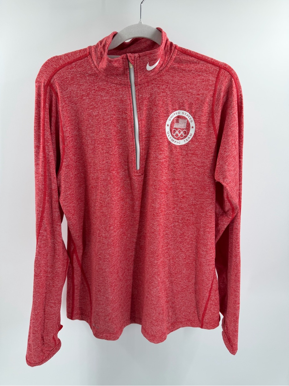 Nike Dri Fit United States Olympic Team 1/2 Zip Red Pullover Jacket Sz XL Womens